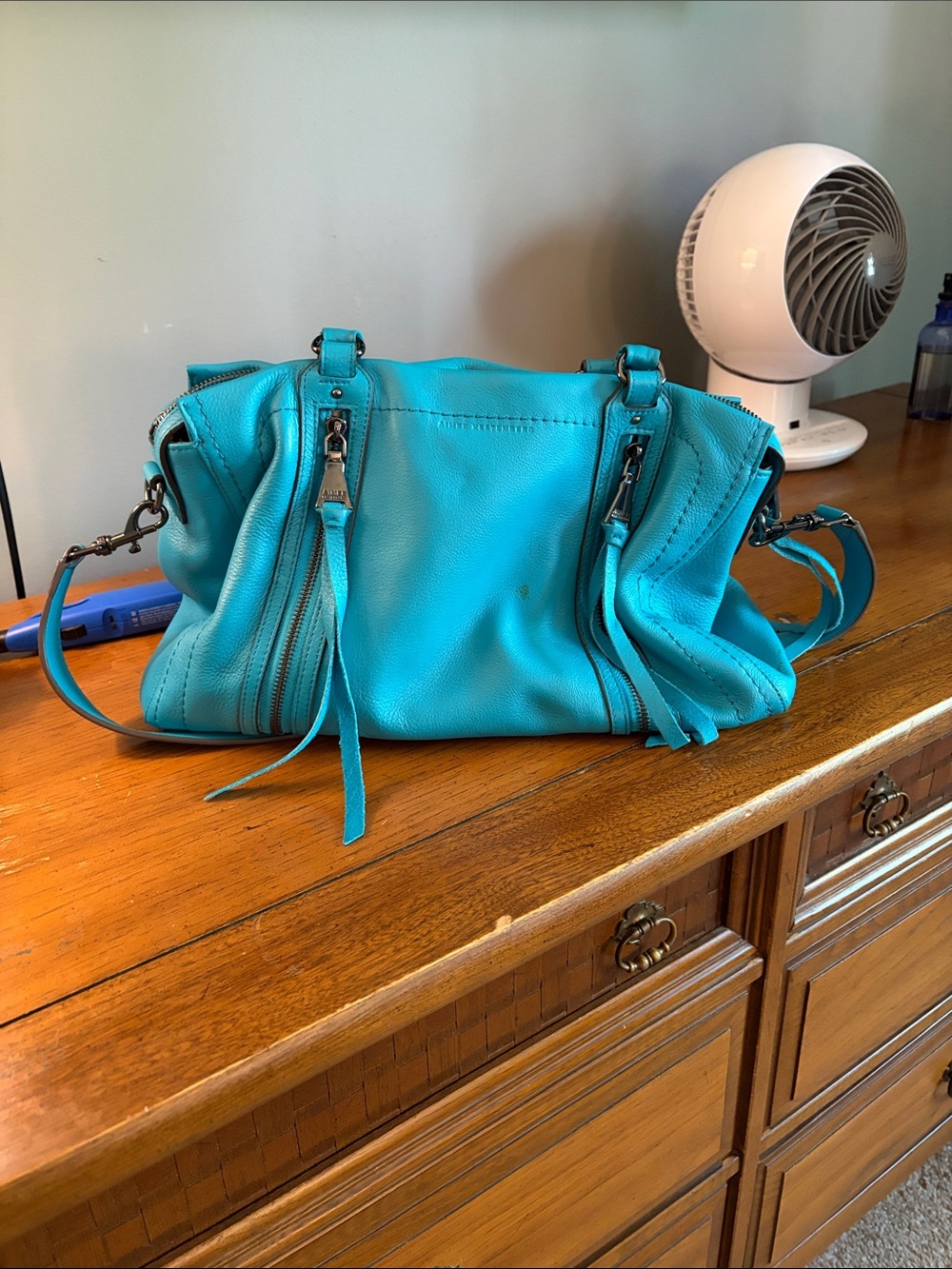 Aimee KestenbergTurquoise Leather Shoulder Bag - Women's Handbag